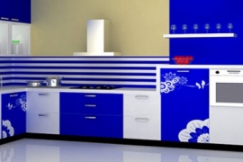 Modular kitchen interior blue kitchen_fef